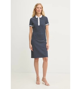 Guess Kısa Kollu Polo Yakalı Alphonsine Çizgili Kadın Çok Renkli Elbise W6GK14K2948-SB09