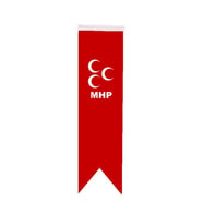 Masa Üstü Kırlangıç MHP Bayrağı - 8x30cm Çift Taraflı Saten Kumaş