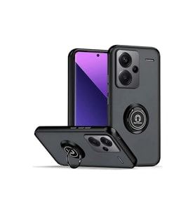 Xiaomi Redmi Note 13 Pro Plus Kılıf Montreal Yüzüklü Silikon Kapak - Siyah