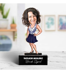 Havalı Hatun Karikatürlü Biblo