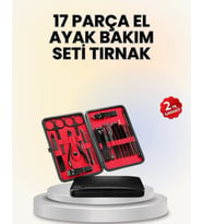17 Parçalık Deri Kaplamalı Manikür Seti