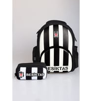 YENİ SEZON LİSANSLI BEŞİKTAŞ ÇUBUKLU OKUL ÇANTASI VE KALEM ÇANTASI SETİ