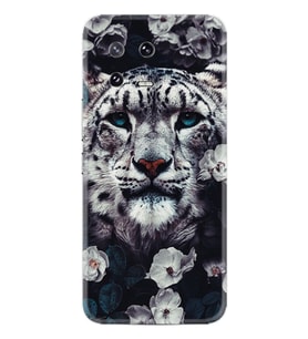 Xiaomi 13 Kılıf Resimli Desenli Baskılı Silikon Flowers Snow Leopard 1335