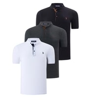 ÜÇLÜ SET T8560 DEWBERRY ERKEK T-SHIRT-SİYAH-BEYAZ-ANTRASİT