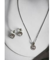 Elena Kolye Küpe Set (Gümüş)