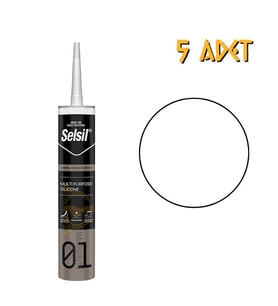 Selsil Genel Amaçlı Silikon BEYAZ 280 gr. - 5 Adet