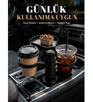Araç İçi Bardaklık Organizeri Çok Amaçlı İçecek ve Eşya Tutucu