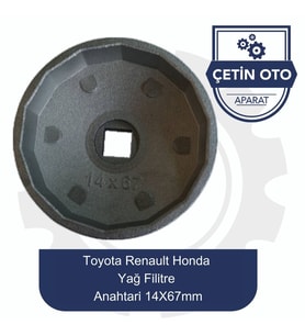 Renault-Toyota-Honda Yağ Filitre Anahtarı 14X67Mm