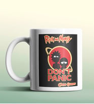 Kişiye Özel Rick and Morty Dont Panic Beyaz Renk Kupa (Beyaz)
