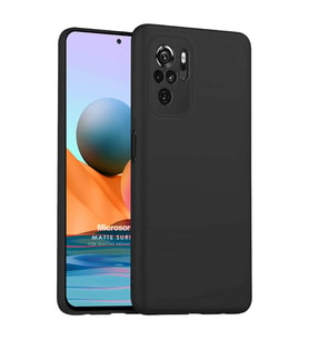 Microsonic Matte Silicone Xiaomi Redmi Note 10S Kılıf Siyah