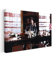 Kanvas Tablo Atatürk Çalışma Odası Kitaplık Atatürk Tablosu Ev Ofis Duvar Dekoru