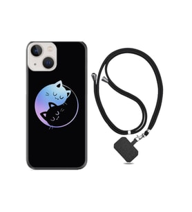 Iphone 13 uumlu Kılıf Silikon Ipli Boyun Askılı Desenli Love Cats 1604