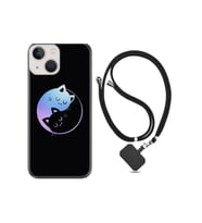 Iphone 13 uumlu Kılıf Silikon Ipli Boyun Askılı Desenli Love Cats 1604
