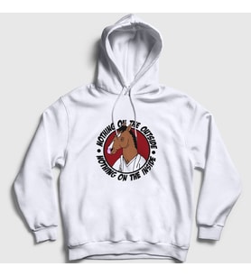 Presmono Unisex Beyaz Nothing BoJack Horseman Kapüşonlu Sweatshirt 299930tt