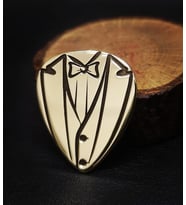 Metal Pena Özel Tasarım Müzisyen Hediyesi Gitaarist Hediye Sarı Pirinç 0,8mm Kalınlık Metal Gitar Penası (Antik Sarı Altın)
