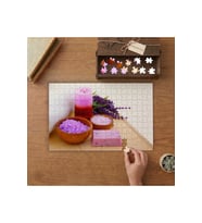Mum- Lavanta- Sabun -Tepari Tasarımı 240 parça Ahşap Puzzle Ahşap Kutuda MP00015
