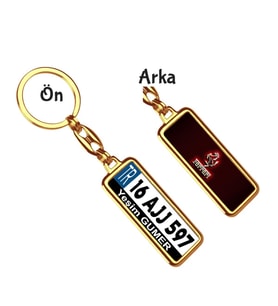 Kişiye Özel Ferrari Vip Altın Logo Tema Plaka Anahtarlık (Altın)