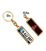 Kişiye Özel Ferrari Vip Altın Logo Tema Plaka Anahtarlık (Altın)