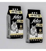 Feles %100 Tozsuz Kil İçerikli ve Karbonlu Kedi Kumu (10 L) X 2 Adet