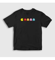 Presmono Unisex Çocuk Siyah Pac Man Pacman T-Shirt 312433tt