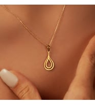 Damla Model 14 Ayar Altın Kolye