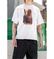Film Kahramanı Deadpool Baskılı Unisex Oversize Marvel Tişört