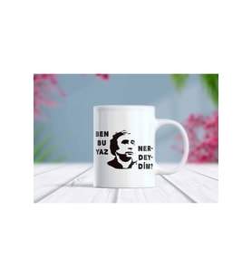 Ben Bu Yaz Nerdeydim Komik Kupa Bardak (Beyaz)