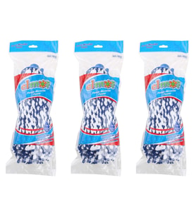 Elmop PM01 Yedek Islak Vidalı Mop Paspas Püskül Ucu - Pamuklu Mikrofiber İpli Mop Yedeği - 3 Adet