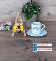Çocuk Gelişim Uzmanı Türk Kahvesi Fincanı Ahşap Altlıklı ve Fotoğraflı Ahşap Anahtarlık Hediye Öğretmenler Günü Hediyesi (Model 2)