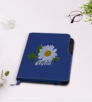 BK Gift Kişiye Özel Papatya Temalı Lacivert Termo Deri Defter-4