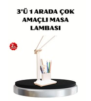 Kalemlik ve Telefon Standlı Masa Lambası – Kısılabilir LED Işık, Göz Dostu Tasarım