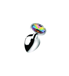 Metal Elmas Rainbow Taşlı Plug Küçük Boy