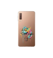 Samsung Galaxy A7 2018 ile Uyumlu Splash Bukalemun Tasarımlı Şeffaf Silikon Kılıf