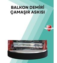 Kare Küpeşte Uyumlu Balkon Çamaşır Askısı 25x60 cm Beyaz Pratik
