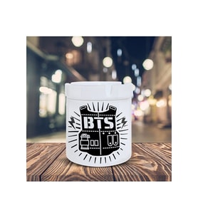 Bts Logolu Müzik Grubu Baskılı Küllük Seramik Kül Tablası