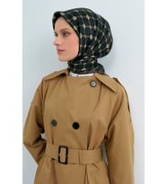 Armine Saf İpek Sura Eşarp-2026 İlkbahar-Yaz- 953000D (Siyah-Gold)