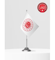 Milli Savunma Bakanlığı Tekli Masa Bayrağı Set - Saten Kumaş 1. Kalite