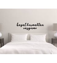 BK Home Hayal Kurmaktan Vazgeçme Ahşap Duvar Yazısı-1 (Siyah)