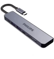 Philips Type C to PD 87W HDMI USB SD Micro SD Dönüştürücü Hub - Teşhir