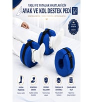 Çok Amaçlı Ayak ve El Destek Pedi – Yatalak Hasta Pozisyonlama Yastığı, Ayarlanabilir Kemerli, Visco Destekli Topuk, Bilek ve El Koruyucu Destek Pedi
