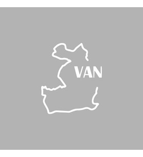 Van Harita Araba Sticker siyah 14x16 CM (Beyaz)