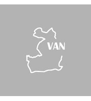 Van Harita Araba Sticker siyah 14x16 CM (Beyaz)