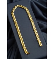 Hematit Doğal Taş Altın Sarı Çift Delikli 3x10mm Dizi
