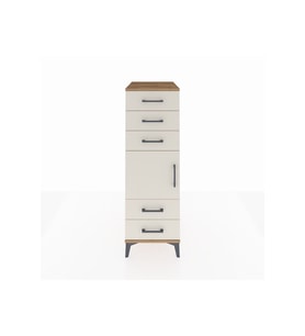 Kronos Dolap Tek Raflı 5 Çekmeceli Tek Kapaklı 44x59x134 Çam-Aytaşı