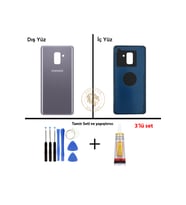 Samsung Galaxy A8 2018 A530 Gri Renk Uyumlu Arka Kapak + Tamir Seti + B7000 Yapıştırıcı Arka Cam Batarya Kapağı Pil Kapağı Lazer Kesim Back Cover Galaxy A8 2018 Uyumlu