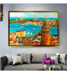 Altın Çerçeveli dekoratif tablo a1936 (Gold)
