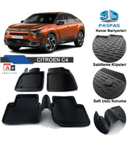 Citroen C4 Havuzlu 3D Paspas Niken Siyah 2021 Sonrası