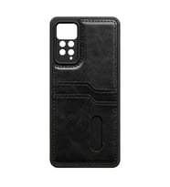 Xiaomi Redmi Note 12 Pro 4G Kılıf Sara Kartvizitli Deri Kılıf - Siyah