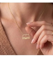 Kişiye Özel Kitap Model Kolye 925K Gümüş (Gold)