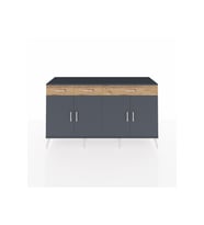 Kronos Konsol 4 Raflı 3 Çekmeceli 4 Kapaklı 176x59x99 Antrasit-Antrasit/Çam